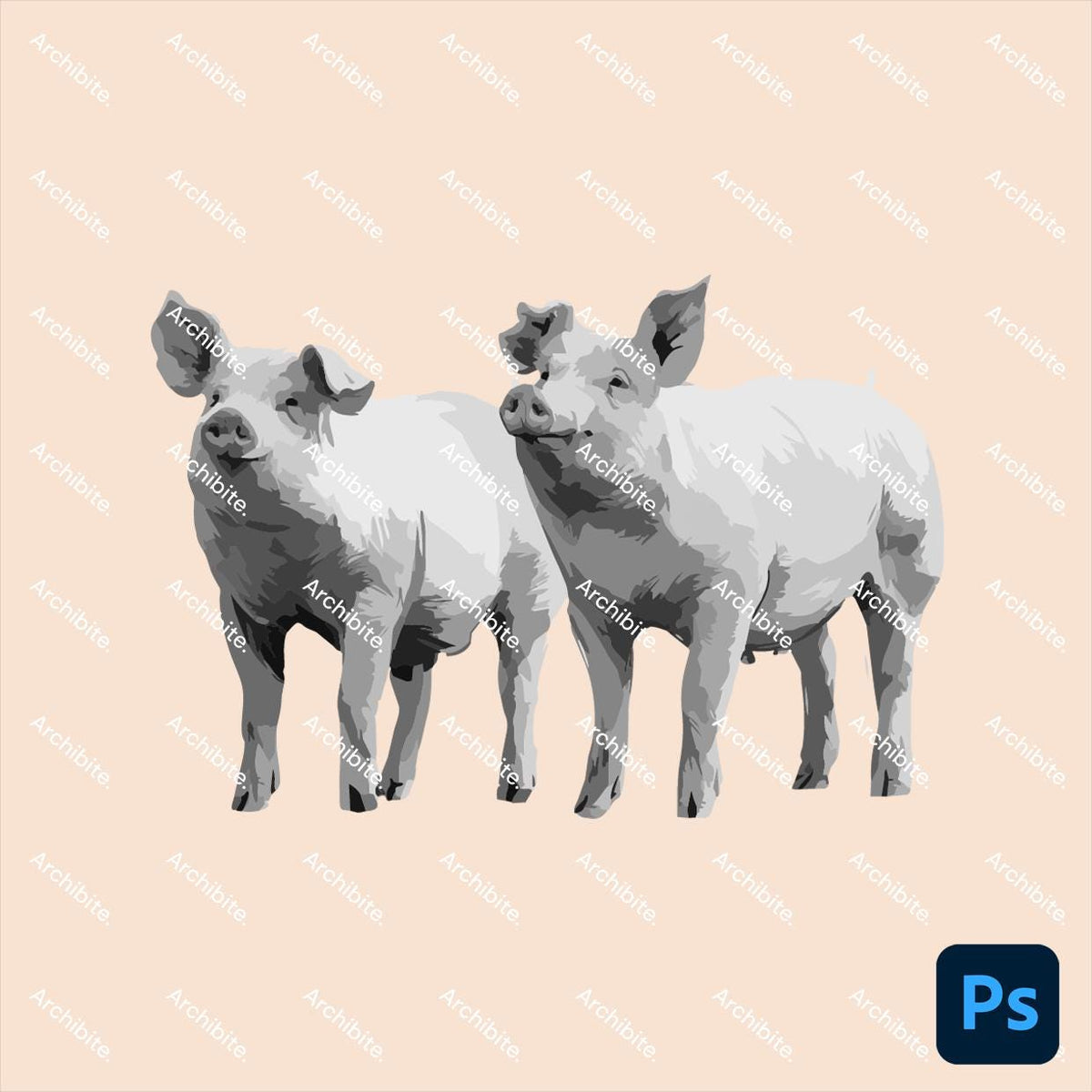 Photoshop Brushes - Farm Animals Elevation