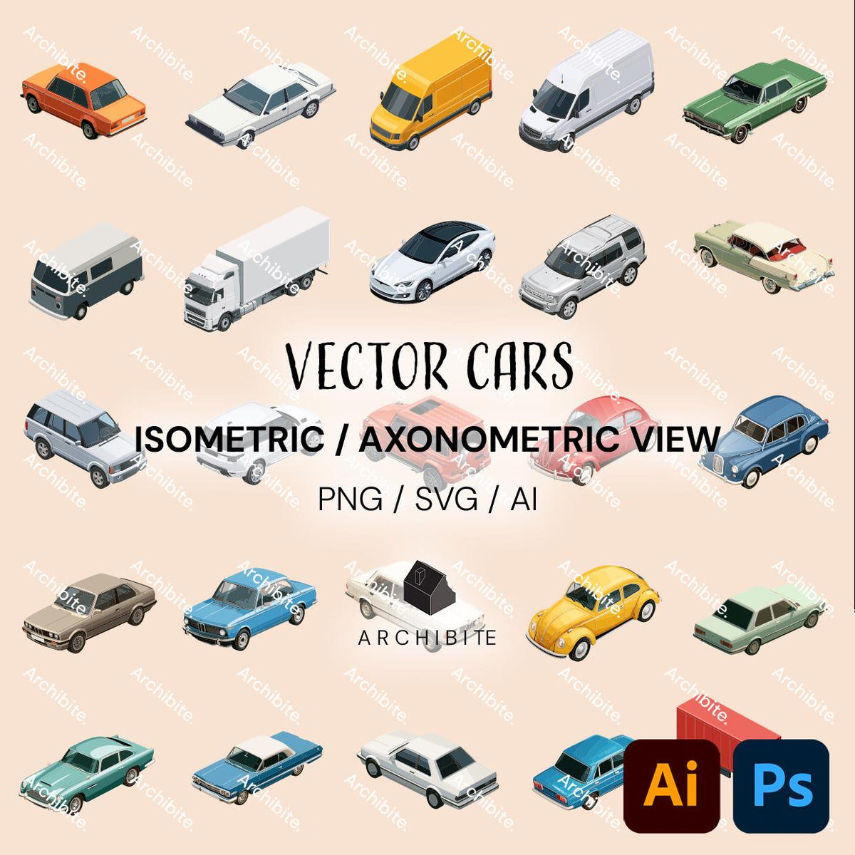 Vector Cutouts - Isometric Cars