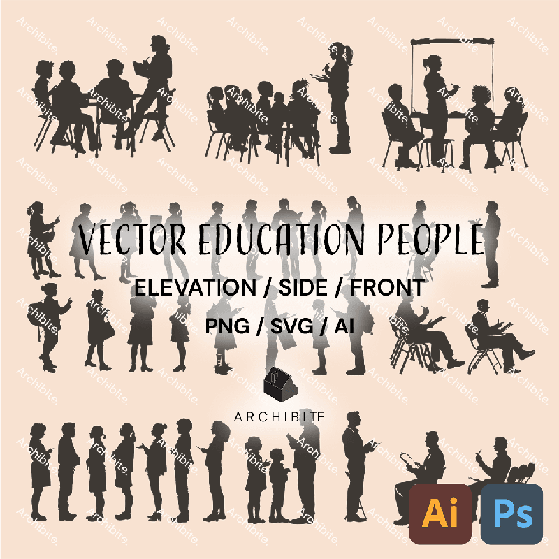 Vector Silhouette Education People - Main Image