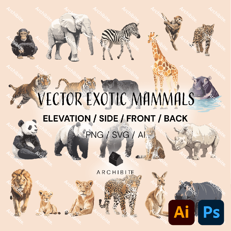 Vector Elevation Exotic Mammals - Main Image
