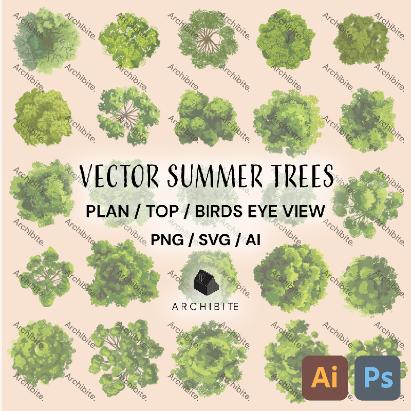 Vector Summer Trees Plan - Main Image