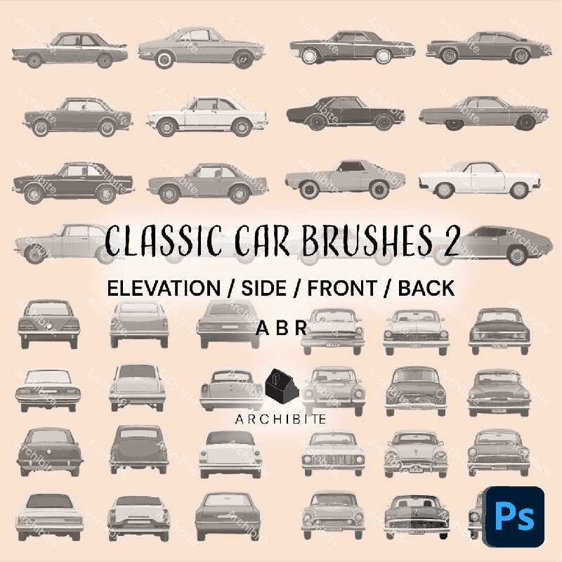 Photoshop Brushes Classic Cars Elevation 2 - Main Image