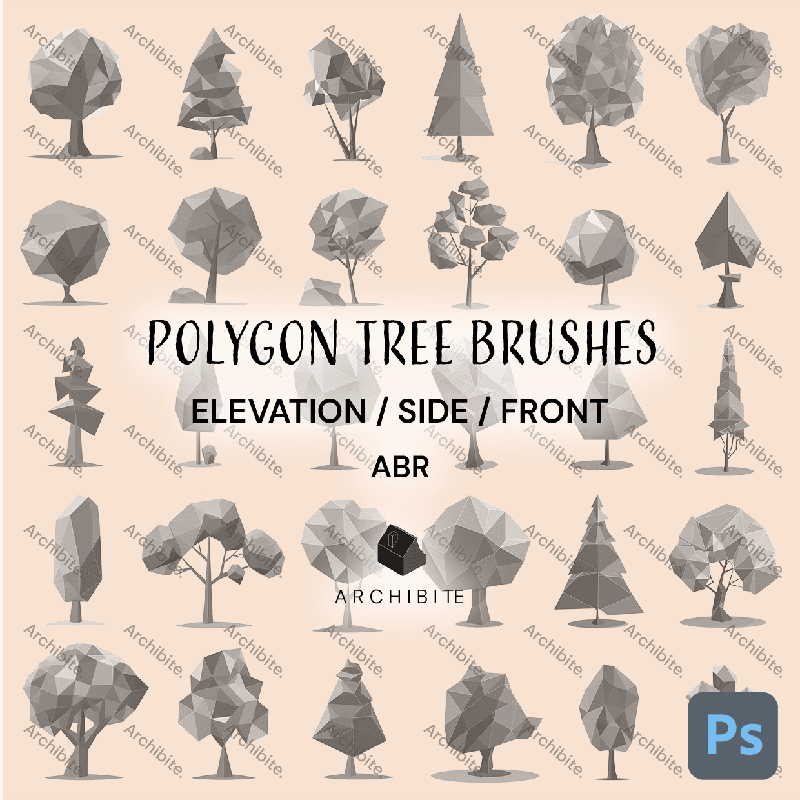Photoshop Brushes Polygon Trees Elevation - Main Image