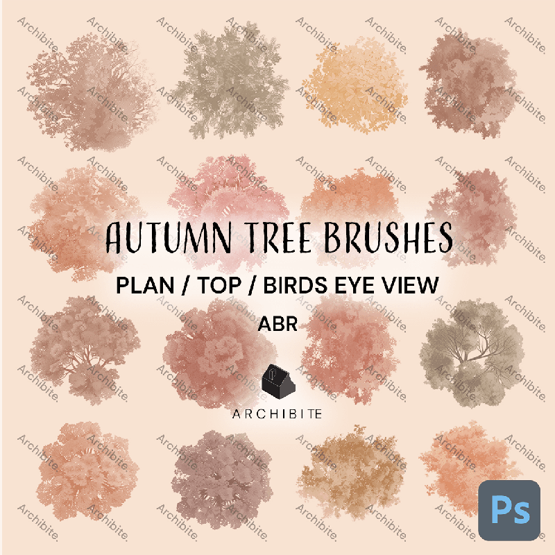 Photoshop Brushes Autumn Trees Plan - Main Image