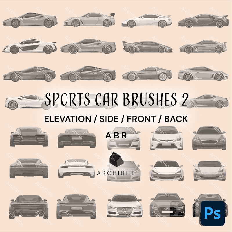 Photoshop Brushes Sports Cars Elevation 2 - Main Image