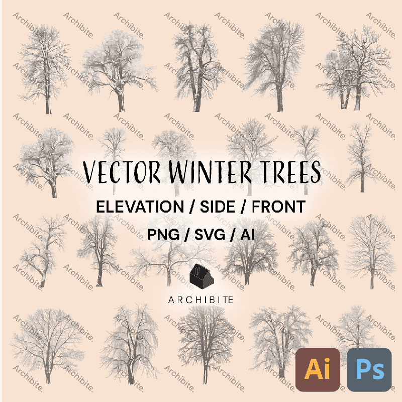 Vector Winter Trees Elevation - Main Image