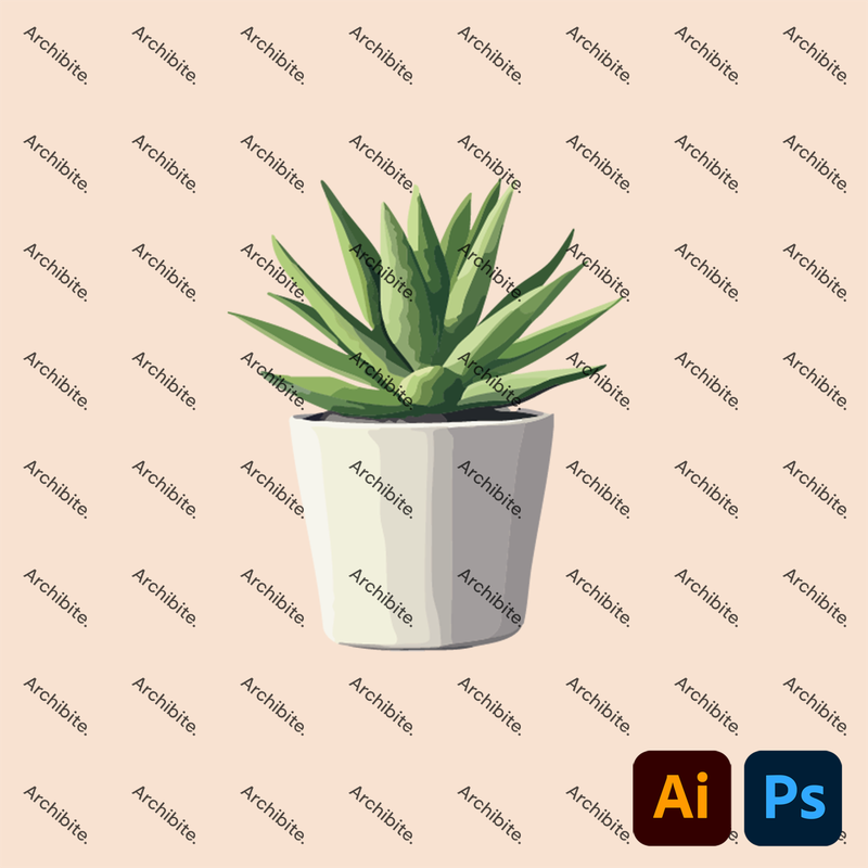 Vector House Plants Elevation 2
