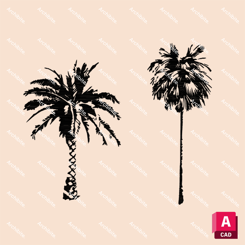 DWG Palm Trees Elevation