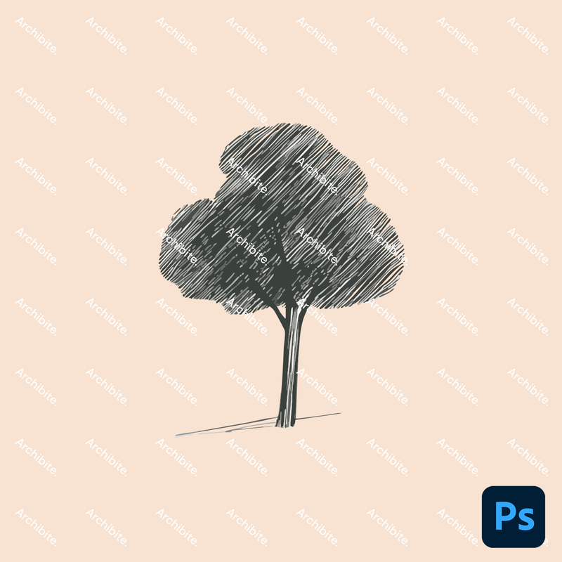 Photoshop Brushes Hand Drawn Simple Trees Elevation