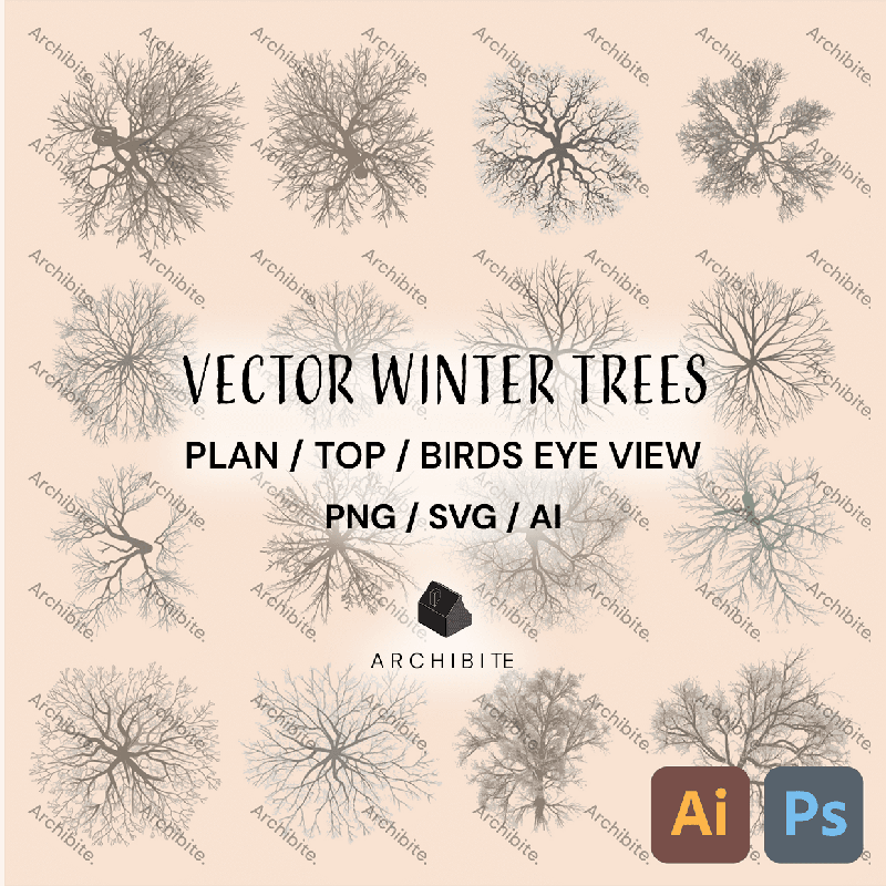 Vector Winter Trees Plan