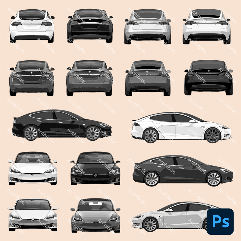 Photoshop Brushes Tesla Cars Elevation