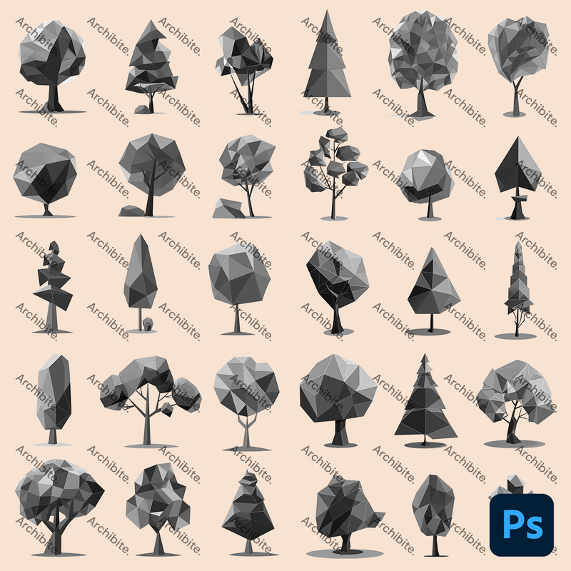 Photoshop Brushes Polygon Trees Elevation