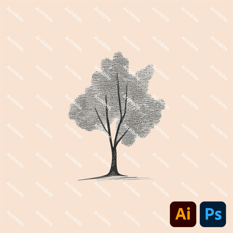 Vector Simple Hand Drawn Trees Elevation