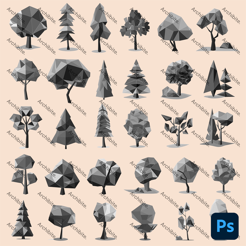 Photoshop Brushes Polygon Trees Elevation 2