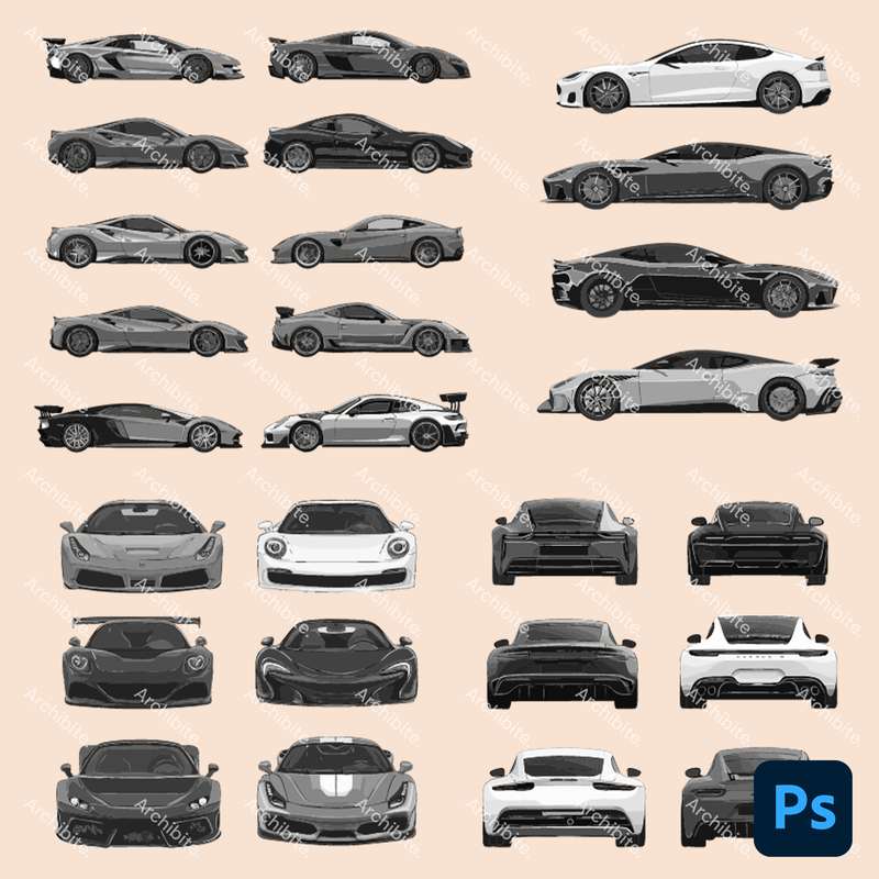 Photoshop Brushes Sports Cars Elevation