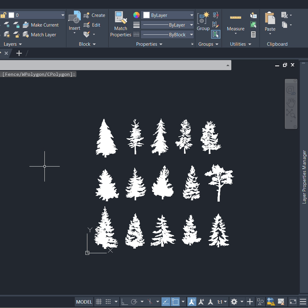 DWG Conifer Trees Elevation