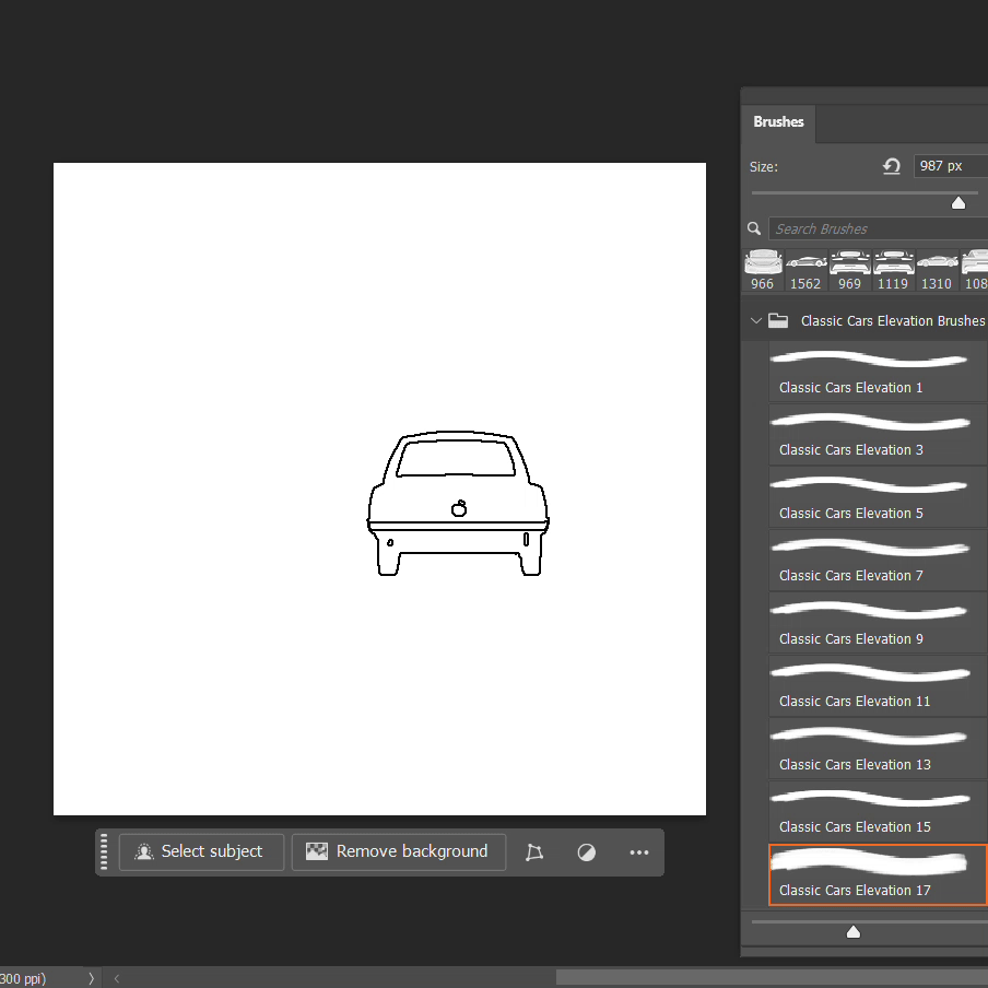 Photoshop Brushes Classic Cars Elevation 2