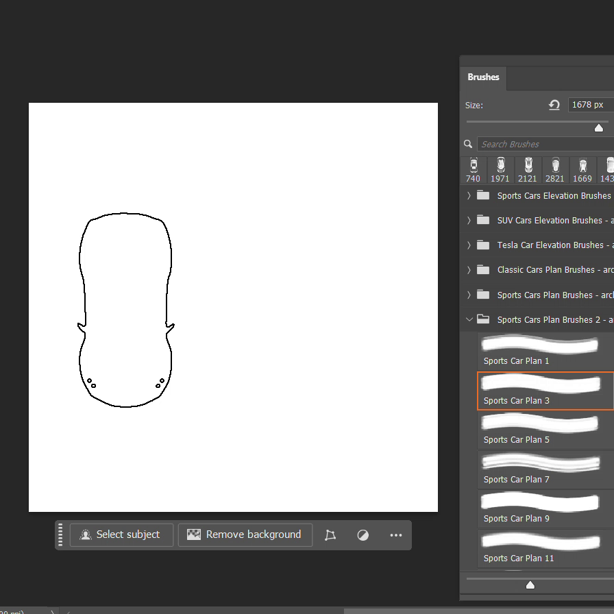 Photoshop Brushes Sports Cars Plan 2