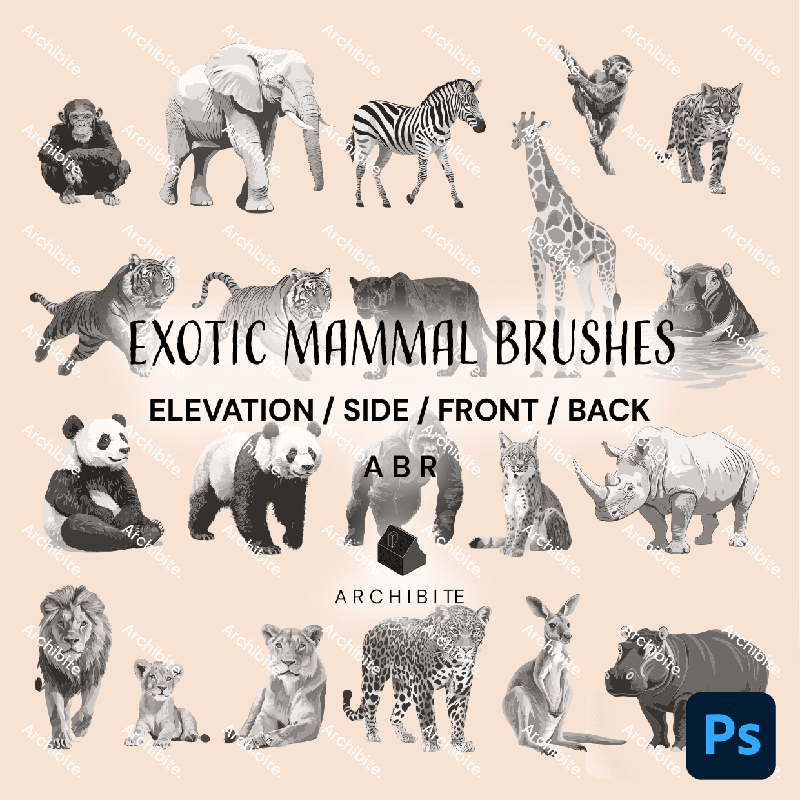 Photoshop Brushes Exotic Mammals Elevation