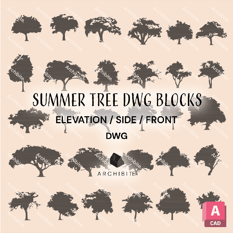 DWG Summer Trees Elevation