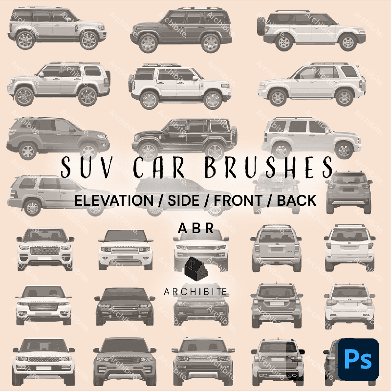 Photoshop Brushes SUV Cars Elevation