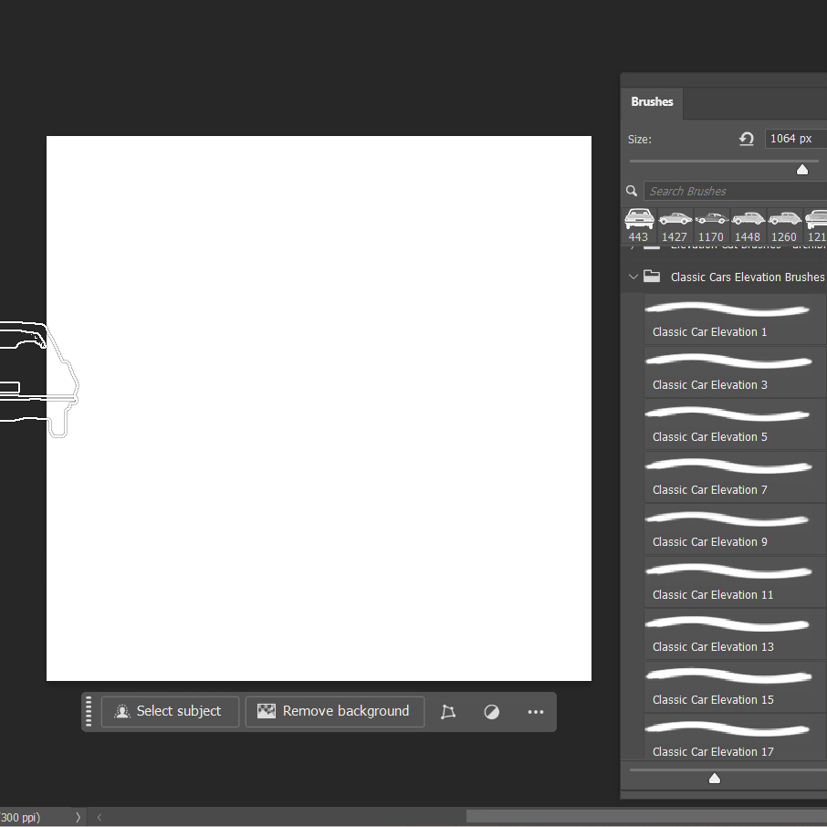 Photoshop Brushes Classic Cars Elevation