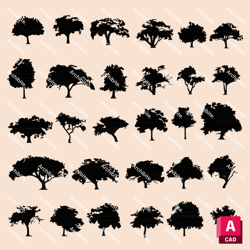 DWG Summer Trees Elevation