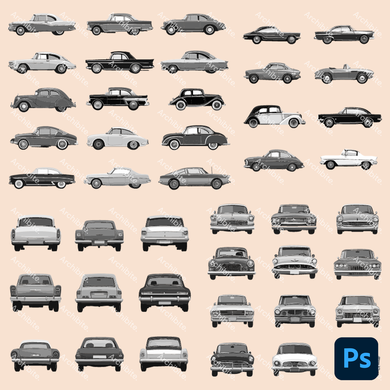 Photoshop Brushes Classic Cars Elevation