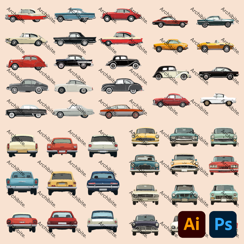 Vector Elevation Classic Cars
