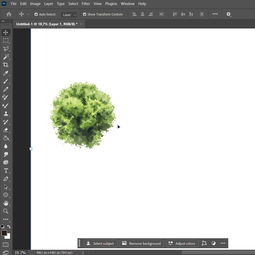 Vector Watercolor Trees Plan
