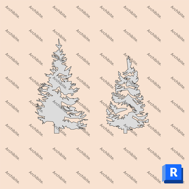 Detail Item Conifer Trees Elevation