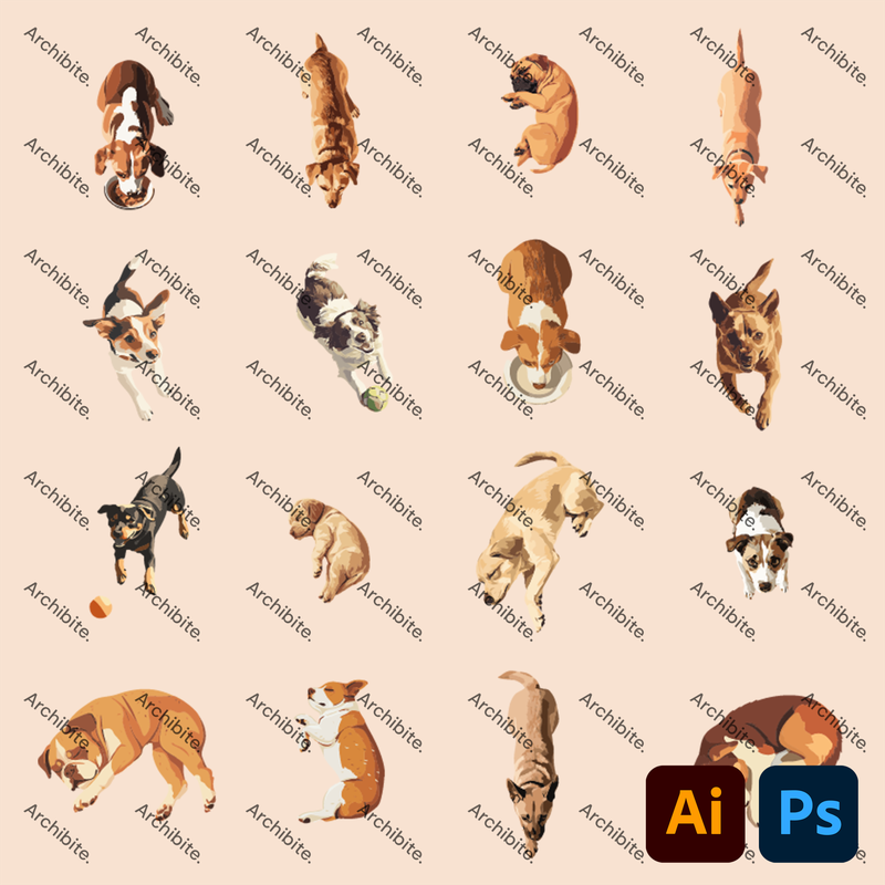 Vector Floor Plan Dogs