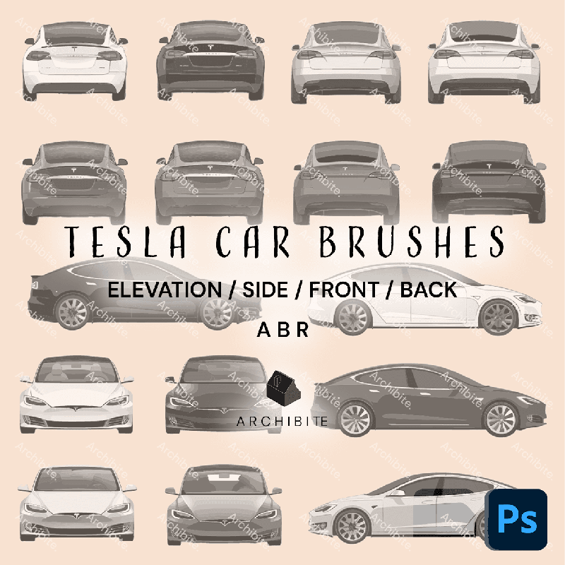 Photoshop Brushes Tesla Cars Elevation