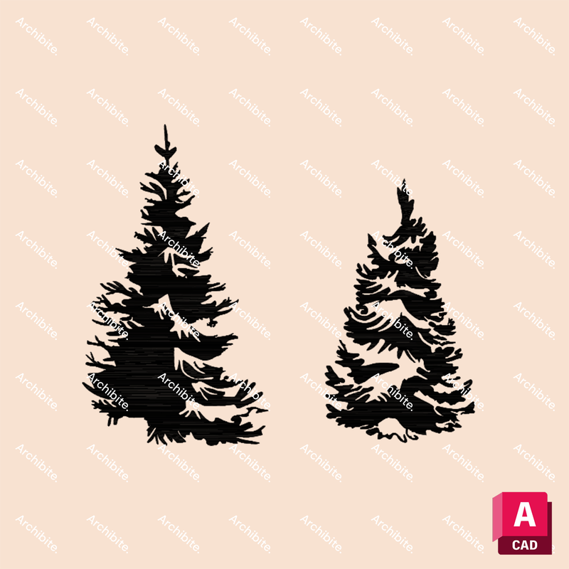 DWG Conifer Trees Elevation