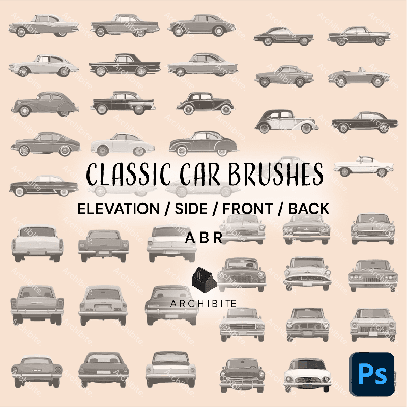 Photoshop Brushes Classic Cars Elevation