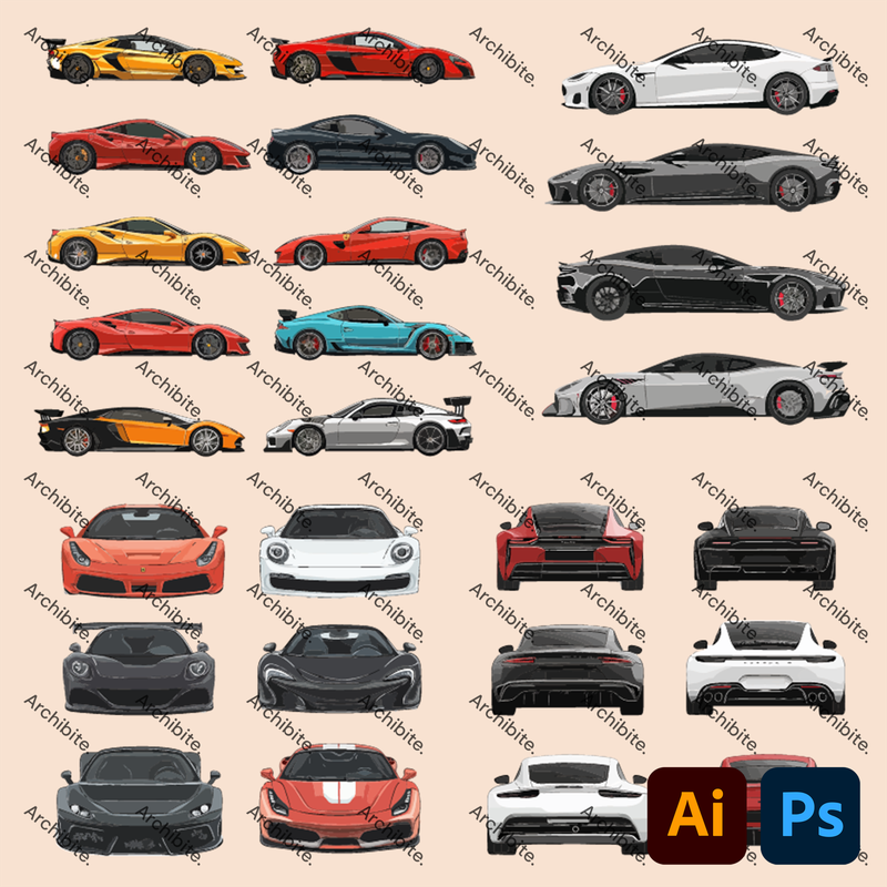 Vector Elevation Sports Cars