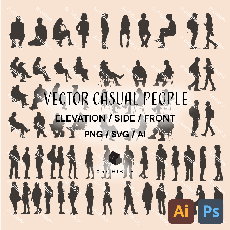 Vector Silhouette Casual People