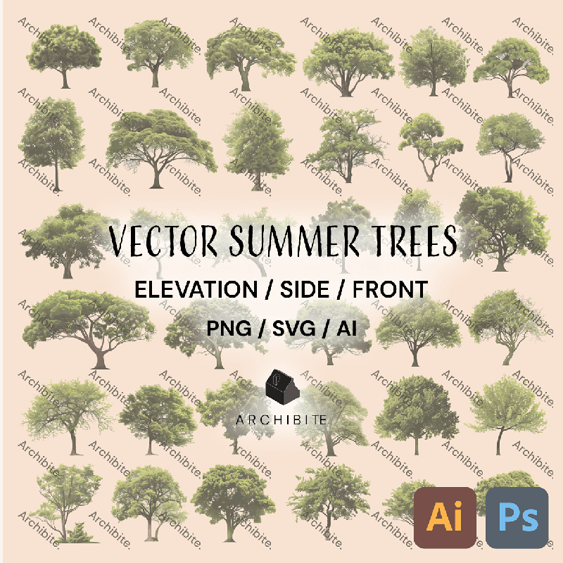 Vector Summer Trees Elevation