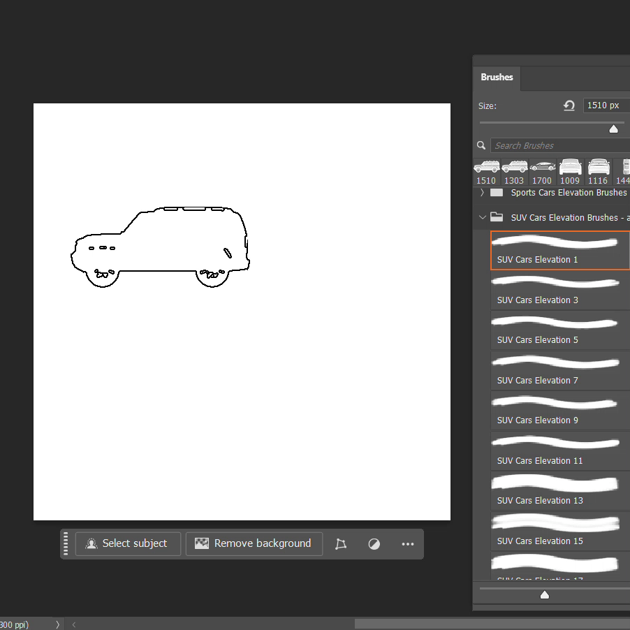 Photoshop Brushes SUV Cars Elevation