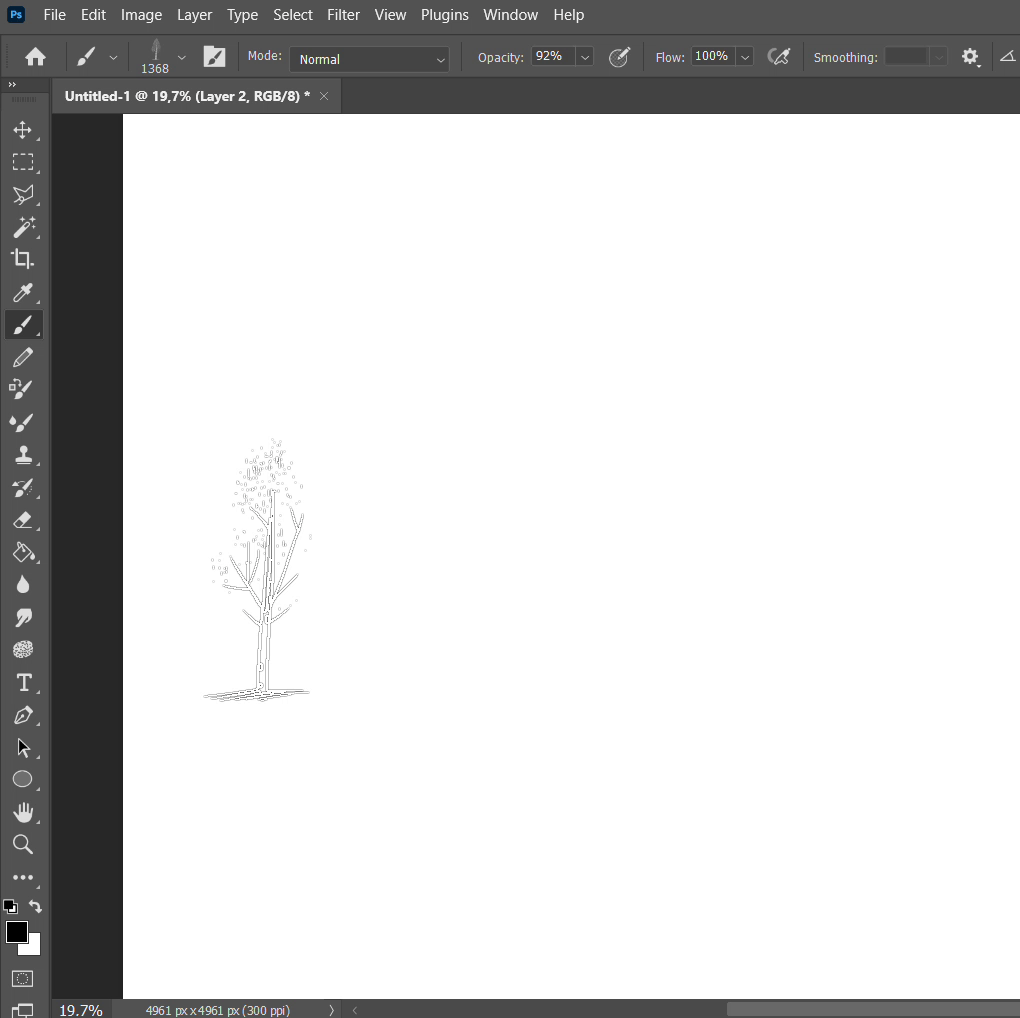 Photoshop Brushes Hand Drawn Simple Trees Elevation 2