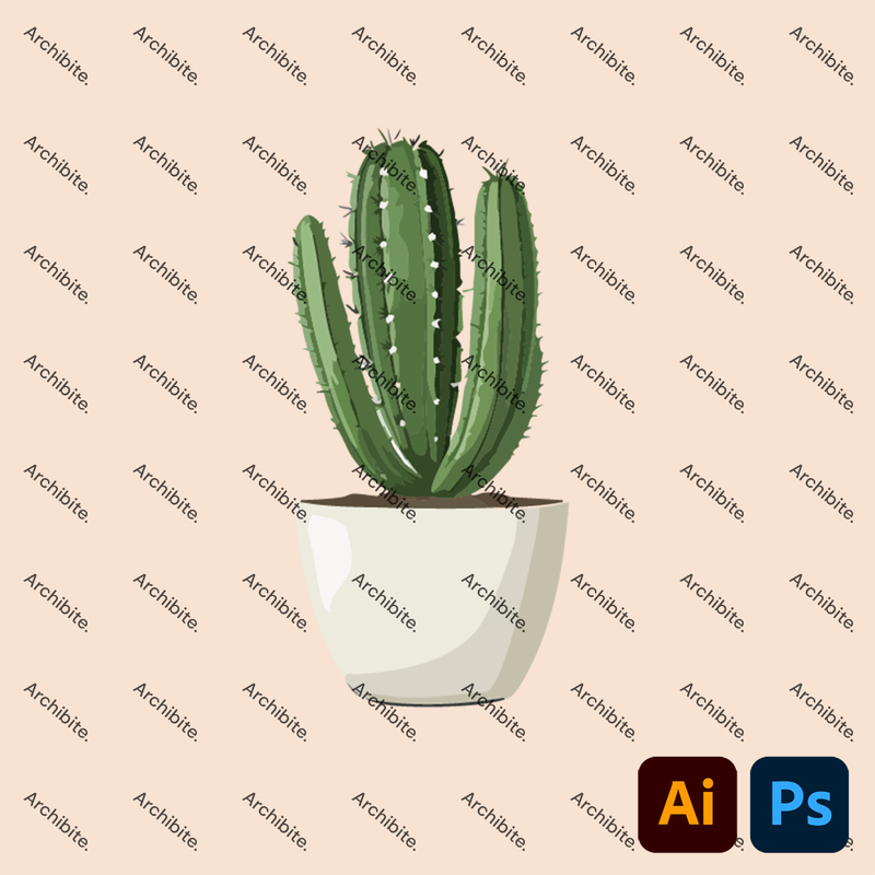Vector House Plants Elevation 2