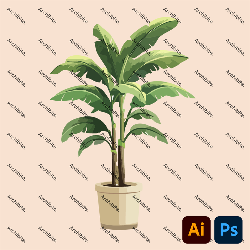 Vector House Plants Elevation 2
