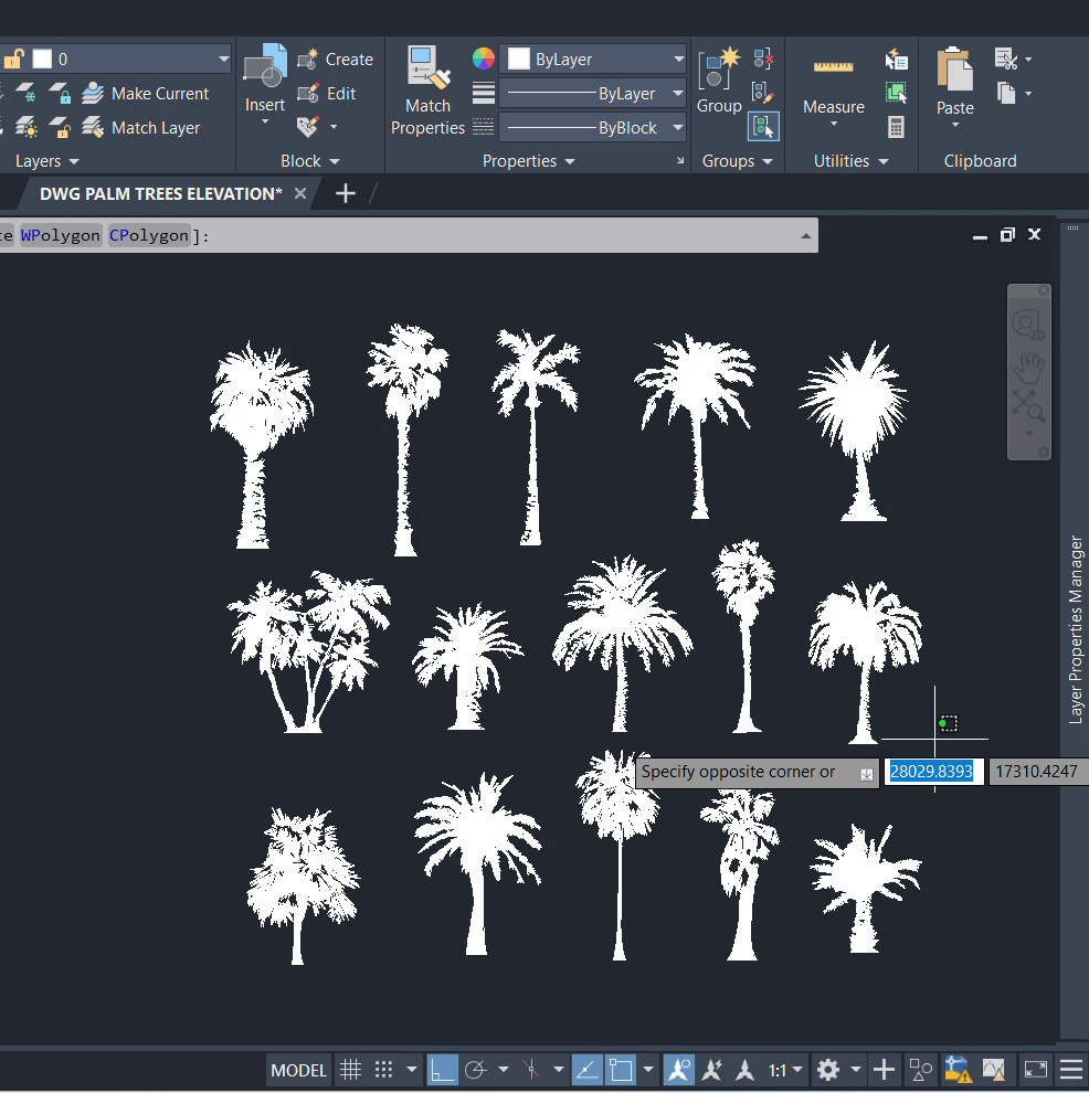DWG Palm Trees Elevation
