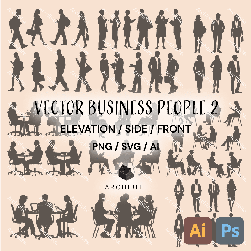 Vector Silhouette Business People 2