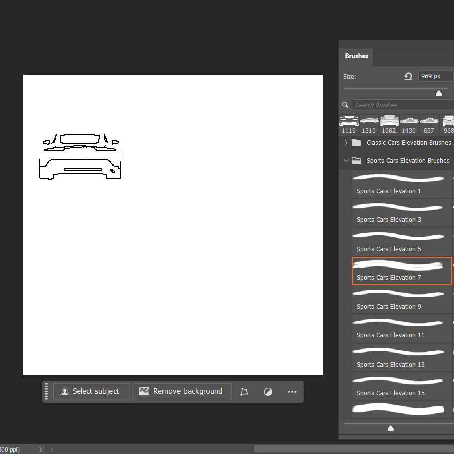 Photoshop Brushes Sports Cars Elevation