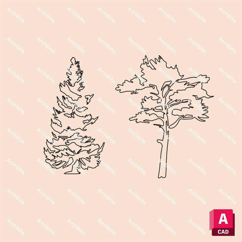 DWG Conifer Trees Elevation