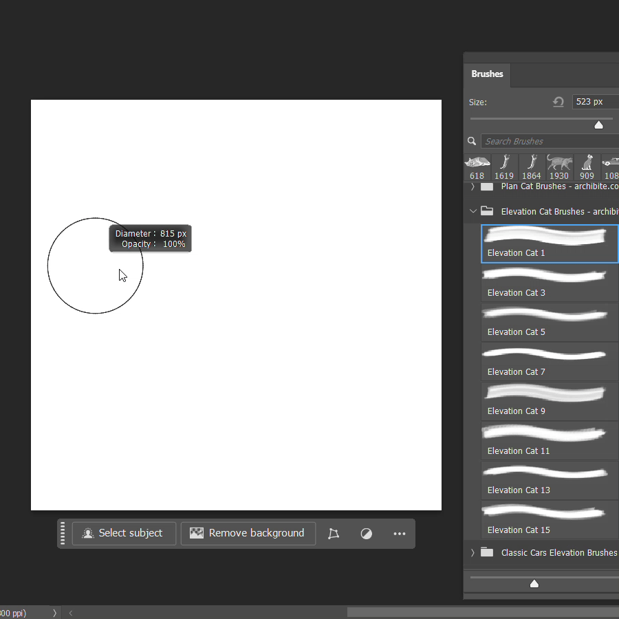 PS Brushes Elevation Cats
