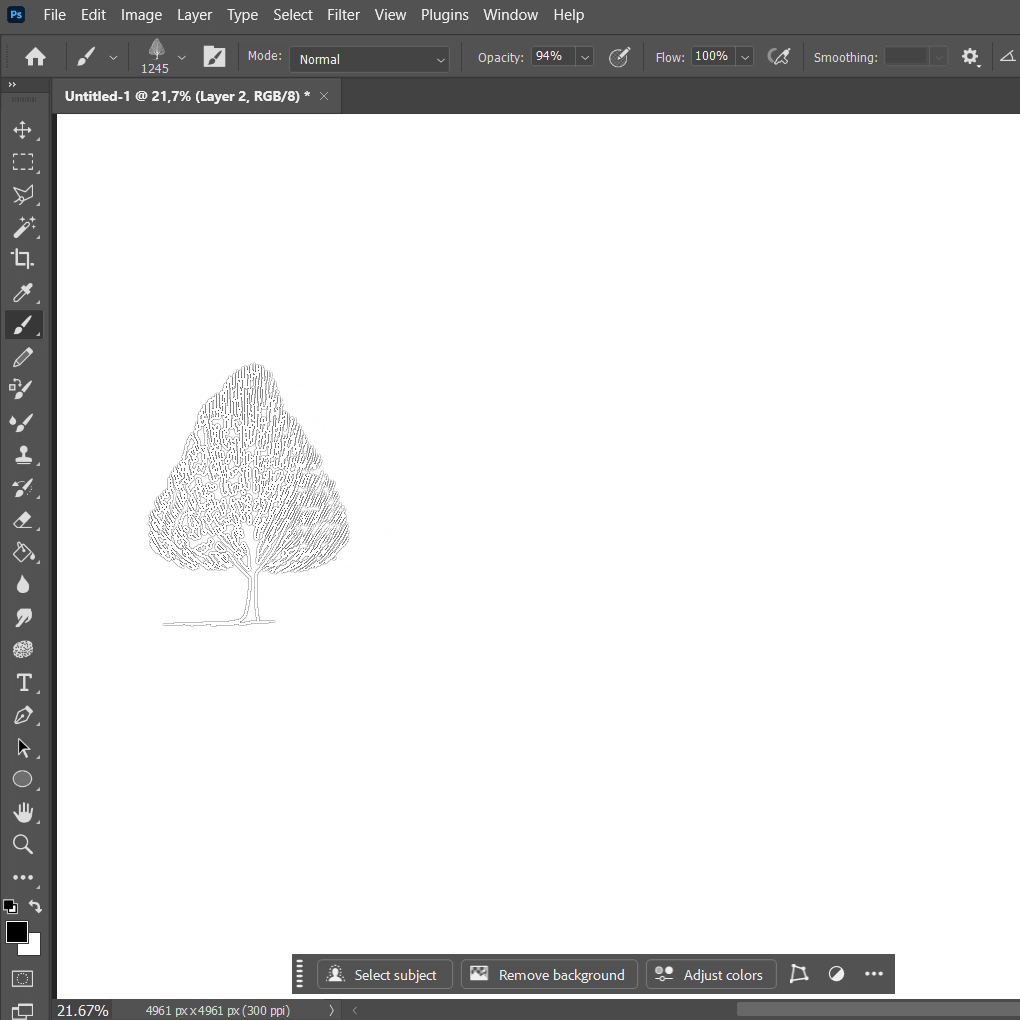 Photoshop Brushes Hand Drawn Simple Trees Elevation