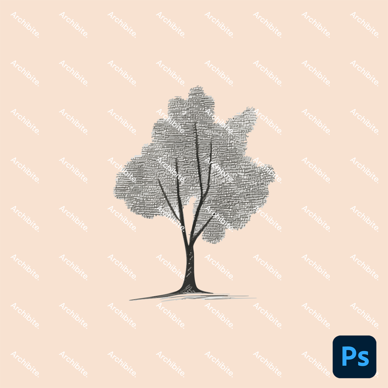 Photoshop Brushes Hand Drawn Simple Trees Elevation