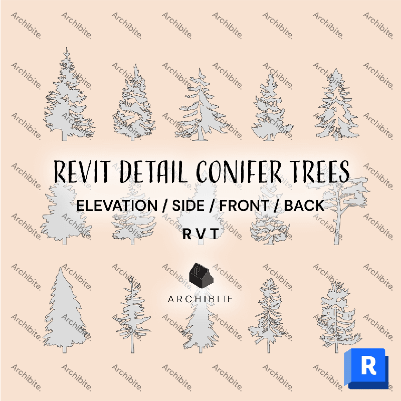 Detail Item Conifer Trees Elevation